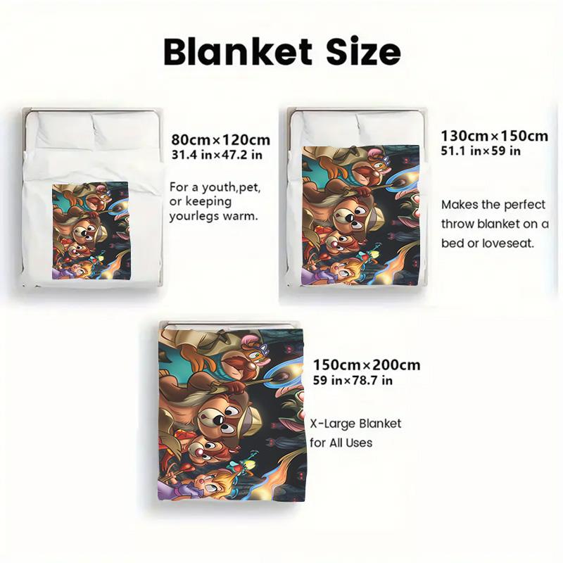 Chip'n Dale 2D Flat Pattern Flannel Blanket High quality All Seasons Warmth and Comfort Perfect for Christmas Gifts.DMT0925346