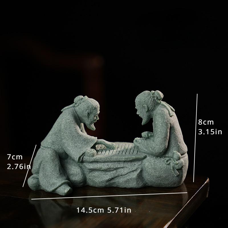 Miniature Figurine Sandstone Statue Flower Pot Decoration Artwork Landscape Home Ornament Garden Accessories for Micro Landscape