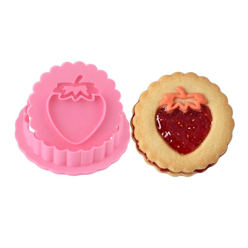 Retro Round Sandwich Cookie Mold Set Heart & Dot Edge Biscuit Cutters For Jam, Chocolate & Cheese Cookies Valentine'S Day