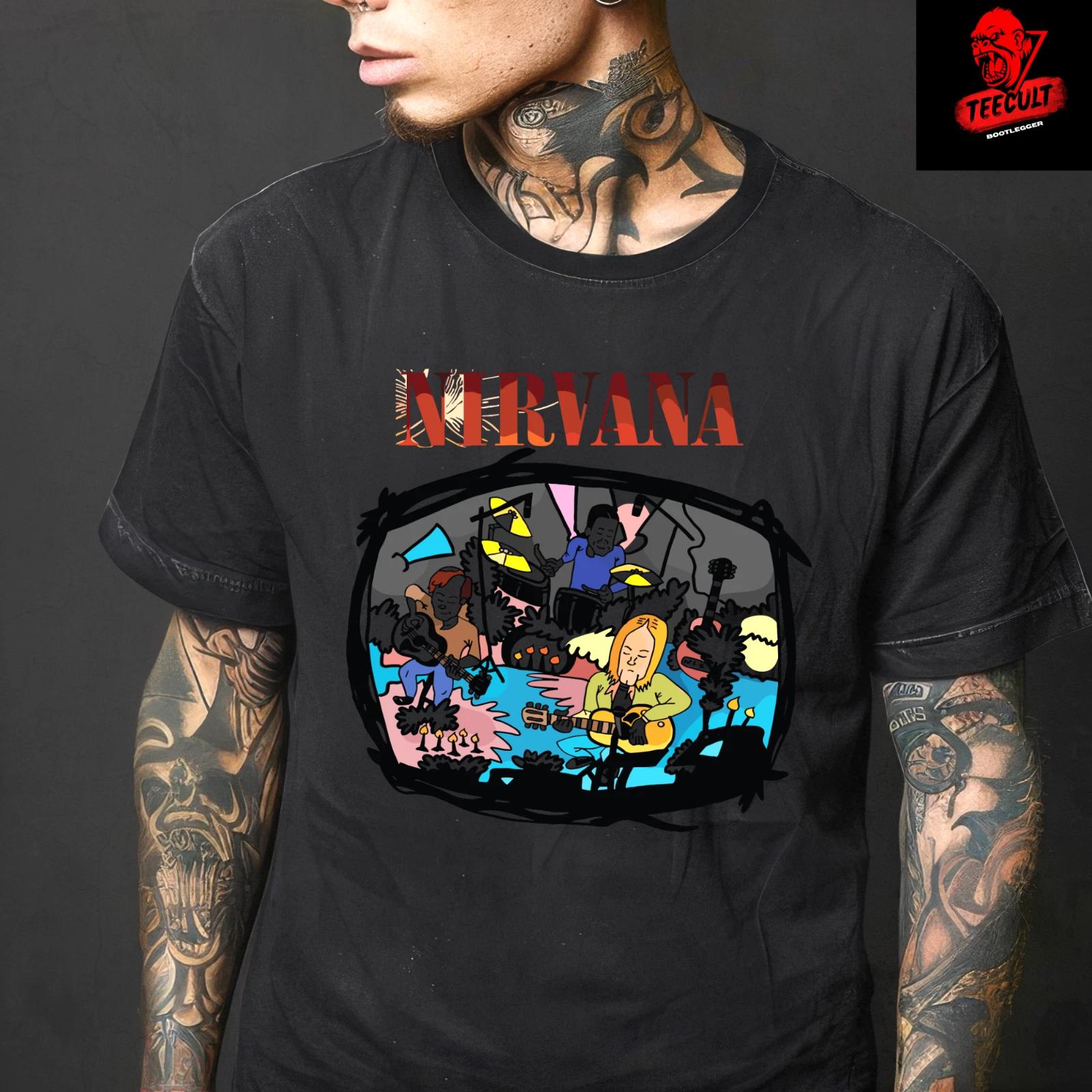 Men s and Women s T-shirts Nirvana Unplugged in New York Grunge Band Unisex Premium XL
