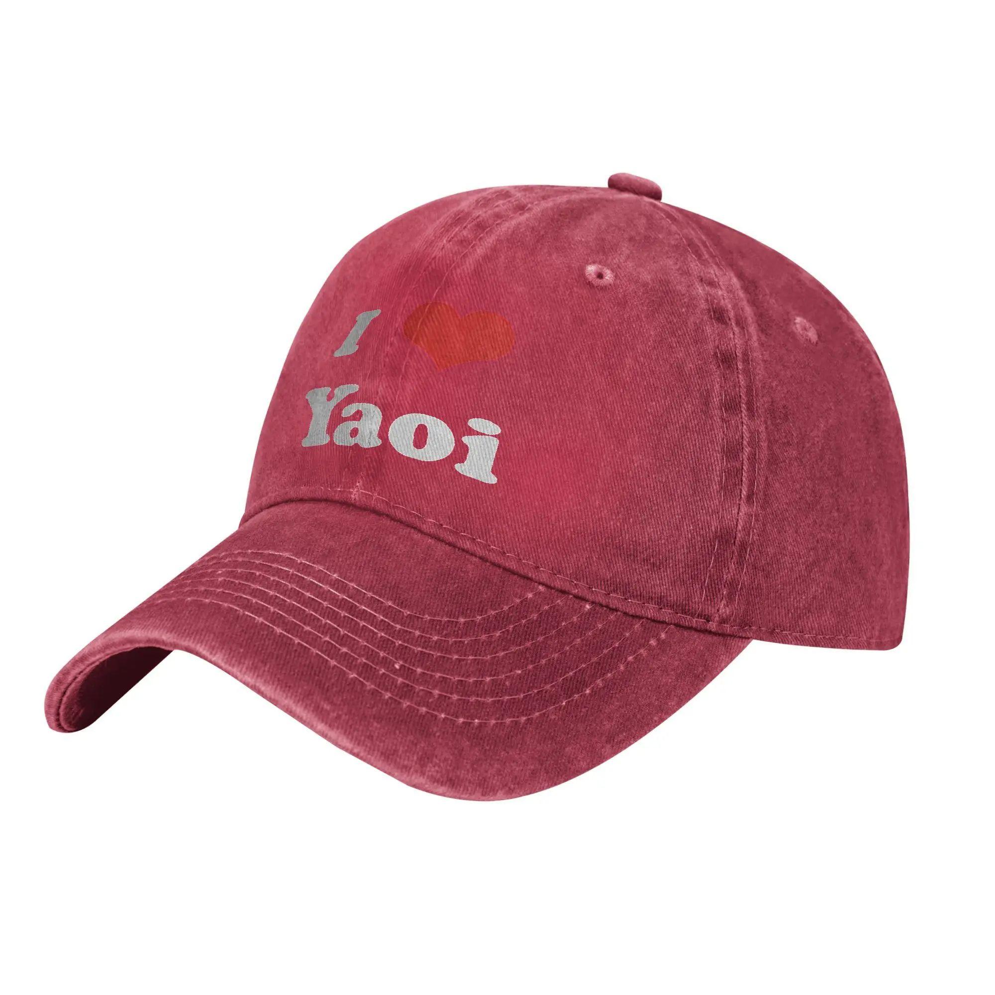 

I Love Yaoi Baseball Cap Casual Washed Men Women Snapback Cap Running Golf Adjustable Hats Cap Sun Fashion Baseball Caps Adjustable