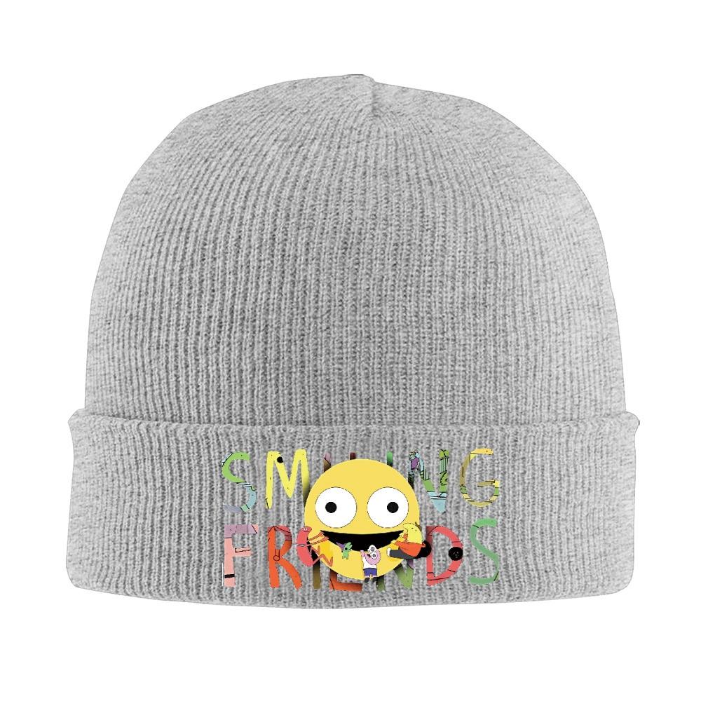 pc Smiling Friends Classic Black Knit Cuff Beanie For Unisex Women Winter Skull Knitting Hat Cap