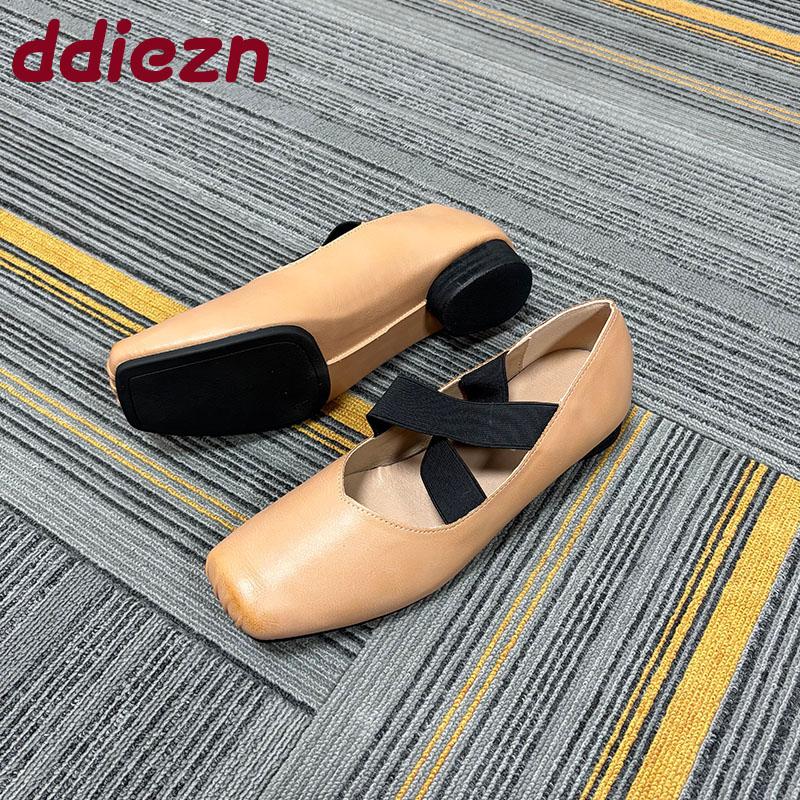 Fashion Fashion Elastic Band Footwear Low Heel Ballet Flats Shoes For Women Soft Female Shallow Ladies Heeled Pumps Slip On Shoes