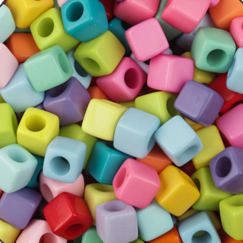 100Pcs/Lot Trendy Acrylic Square Alphabet Beads Large Hole Letter Loose Spacer Bead Jewelry Handmade Bracelet Making Supplies