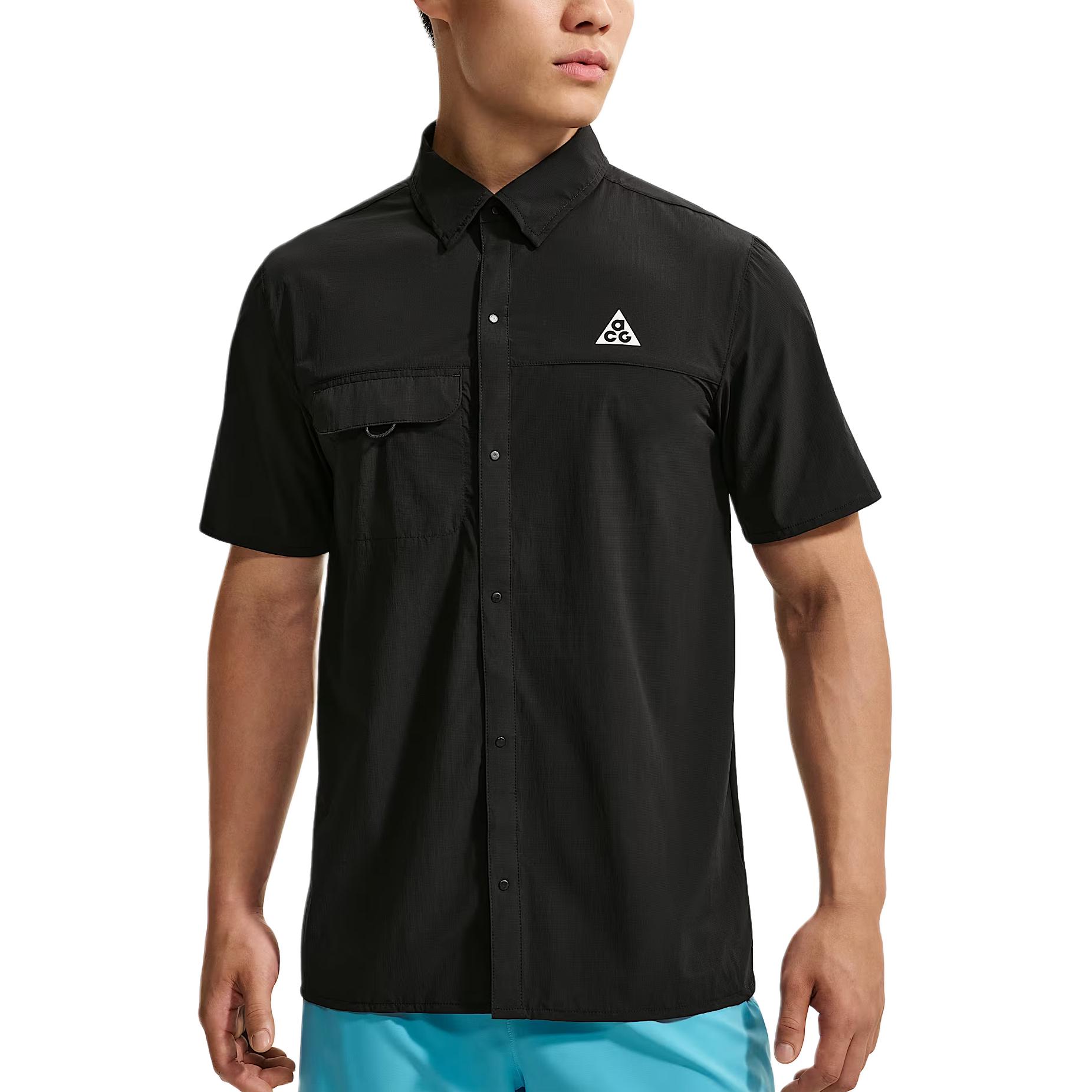 Nike ACG Aireez Sun Protection Quick-Dry Short Sleeve Button Trail Running Jacket Men jackets IQ4919-010 S