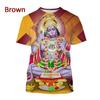 Indian Monkey God Hanuman 3D Printed T-Shirts Hindu Myth Figure Pattern Top Summer Round Neck Fashionable Casual Short Sleeved Men's T-shirts