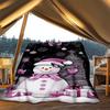 1pc Snowman Christmas Decorations Outdoor Flannel Blanket , Machine Washable Perfect Gift for Birthday , Holiday Travel Accessory , Durable Material
