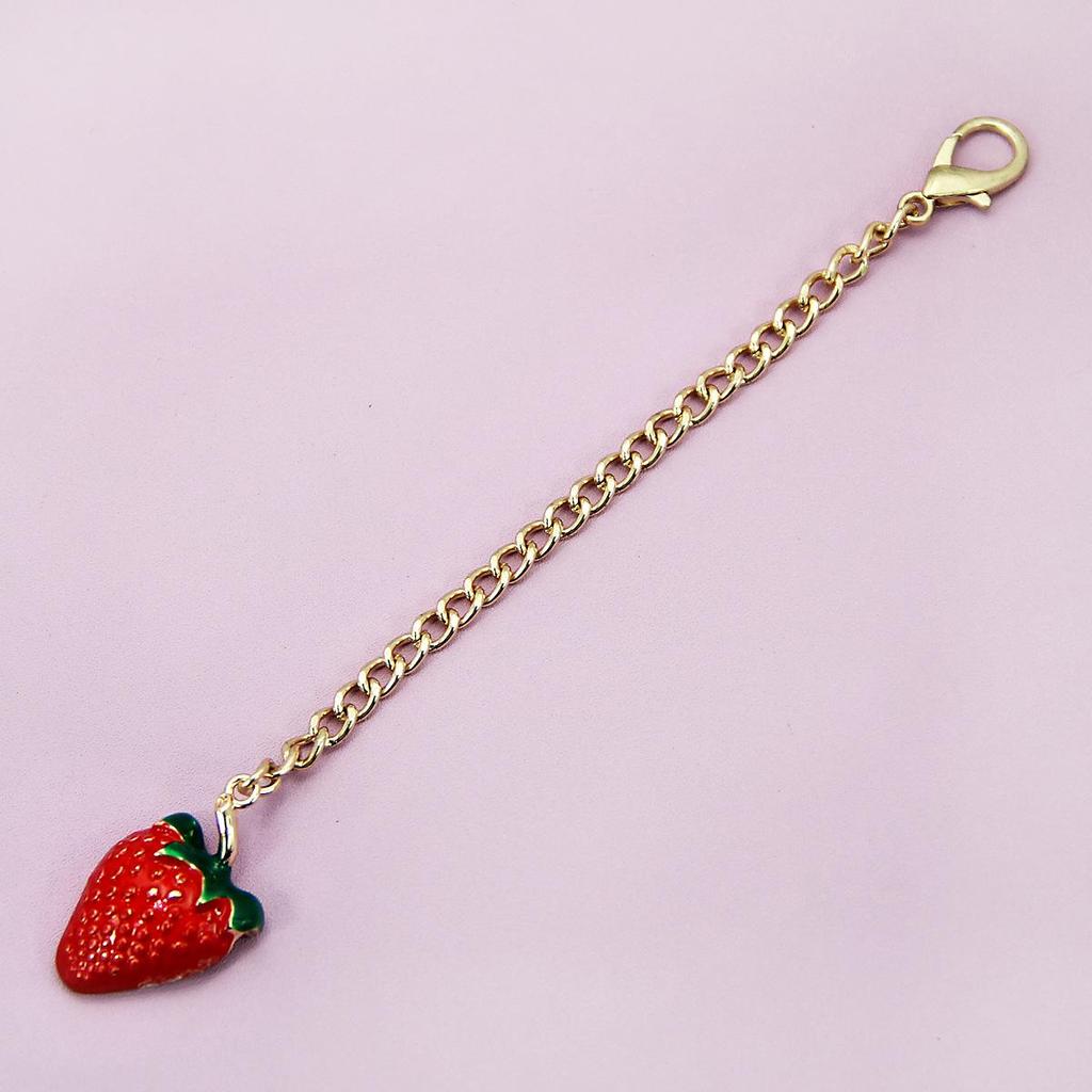 Trendy Strawberry Pendant Bag Charm