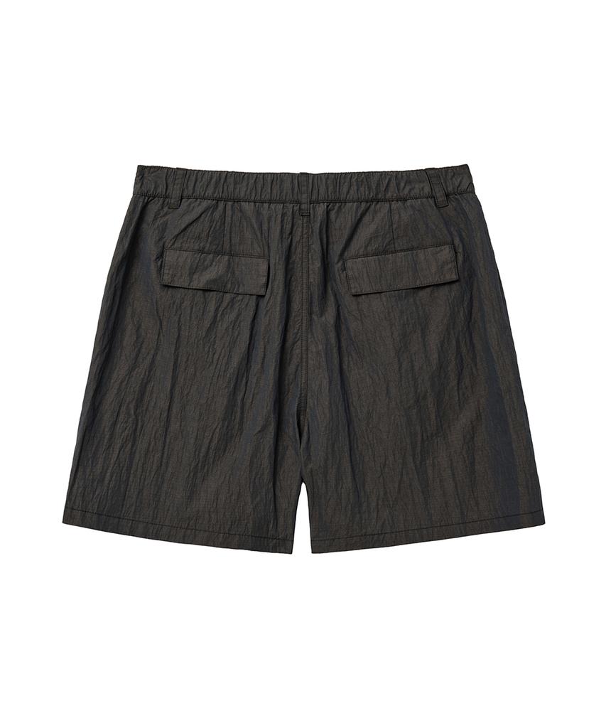 INTEMPOMOOD Thigh Pocket Cargo Shorts_Oil Black