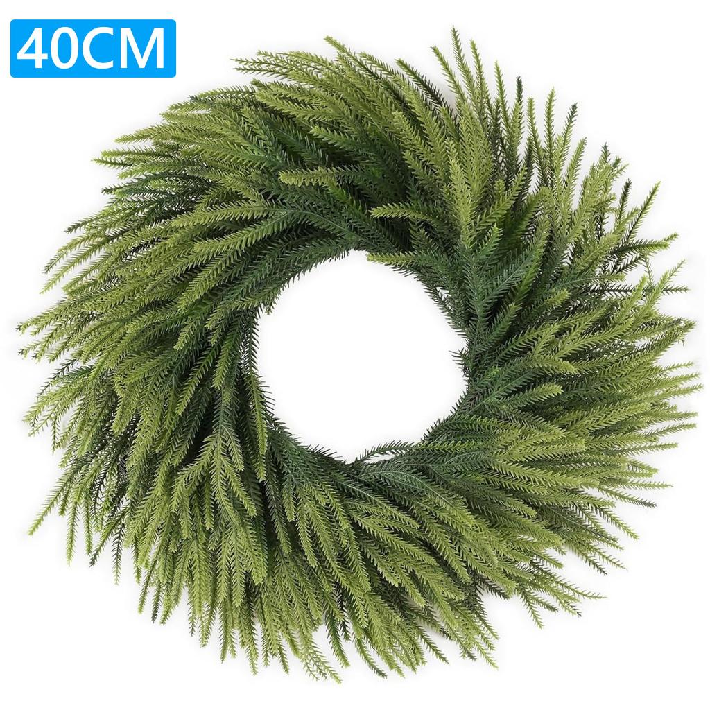 Norfolk Pine Wreath Christmas Garland Faux Pine Needle Christmas Pine Cone Wreath for Wedding Arch Table Wall Decoration