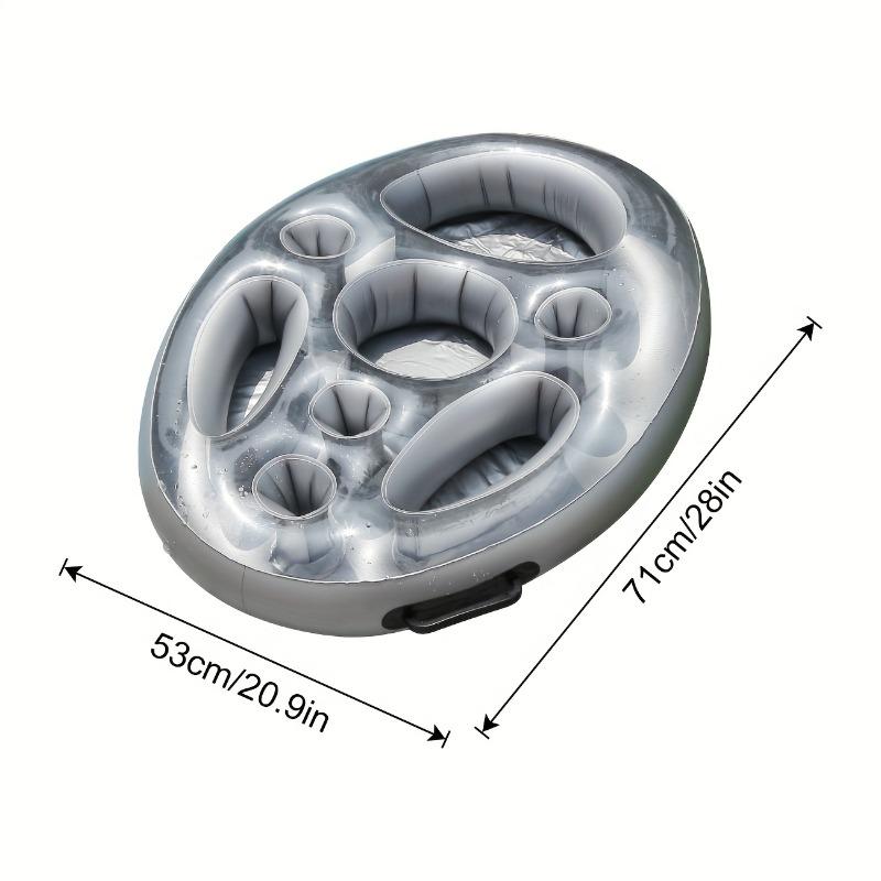 Inflatable Ice Bar Swimming ring,Floating Drink Tray with Multiple Cup Holders, Perfect for Pool Parties and Summer Gatherings