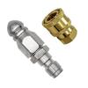 Stainless Steel Rotating Sewer Jetter Nozzle for High Pressure Drain Cleaning with Quick Connect Adapter to 5000PSI