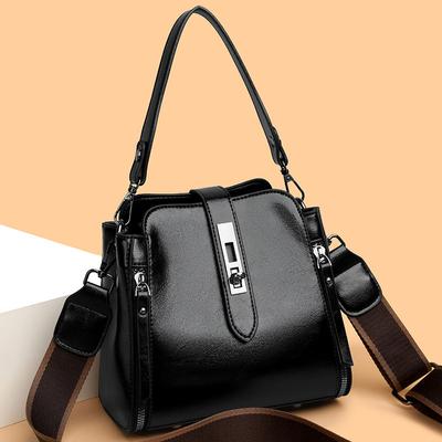Solid Color Bag Women's 2025 New Fashion Versatile Women's Portable Mother Bag Multi-layer Large-capacity Shoulder Messenger Bag