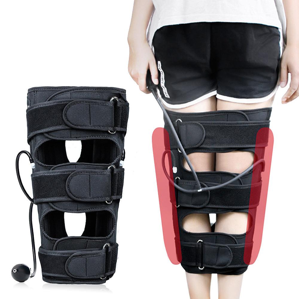 Adjustable Leg Correction Band Belt O/X Type Bowed Legs Knee Valgum Straightening Posture Corrector Inflatable Beauty Leg Band Black