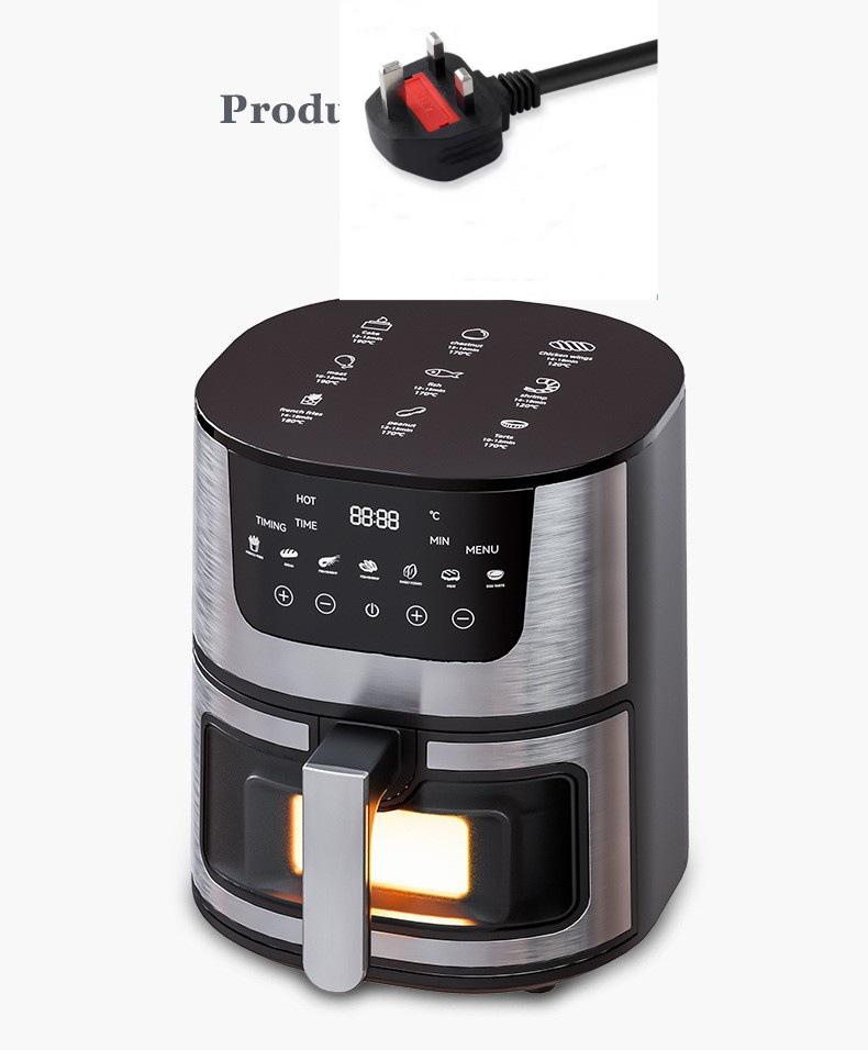 7L Stainless Steel Smart Air Fryer - Large Capacity, Multi-functional with Visible Window