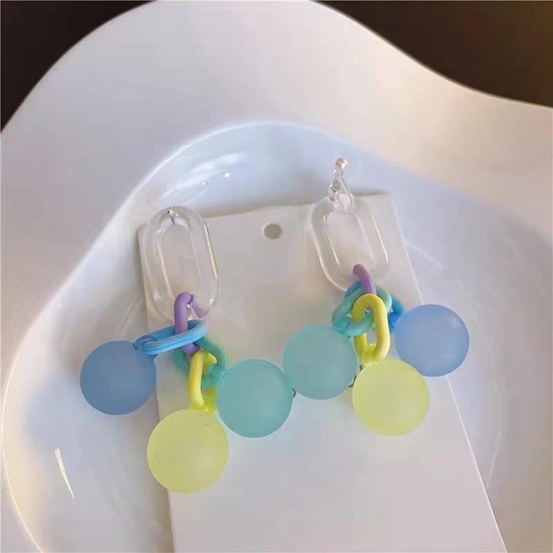 

Dopamine Candy - цветные забавные серьги-шарики в стиле летних каникул, длинные серьги, нишевые, высокого класса, преувеличенные серьги