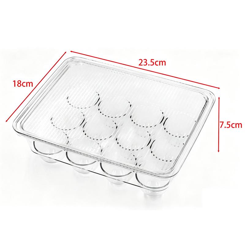 Egg Storage Box with Lid, Food-Grade Plastic, Kitchen Refrigerator Organizer