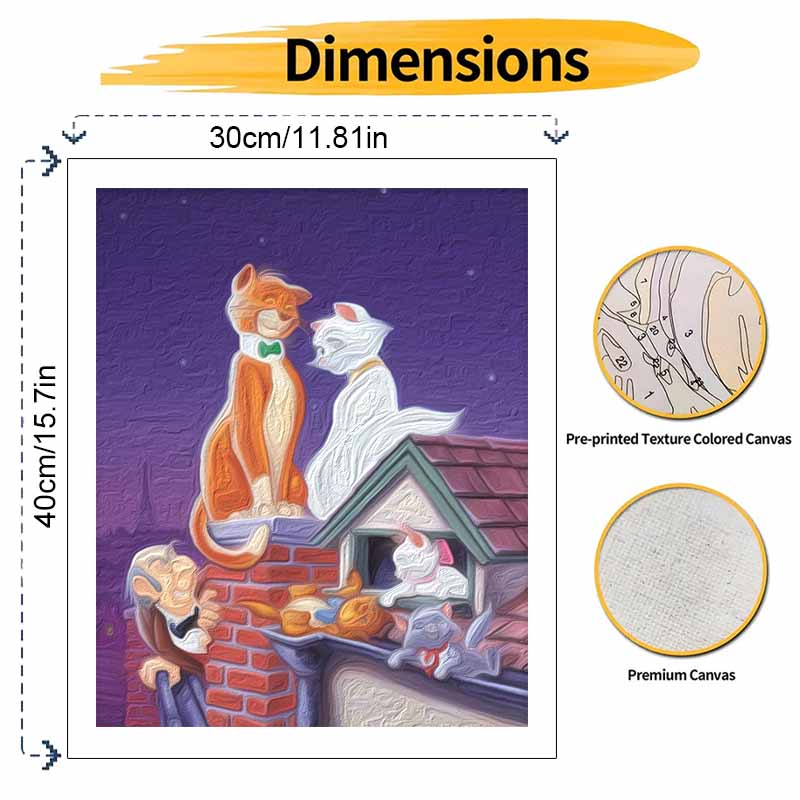 Disney Aristocats Oil Painting Kit Digital Painting Art Handmade Diy Home Room Decorations
