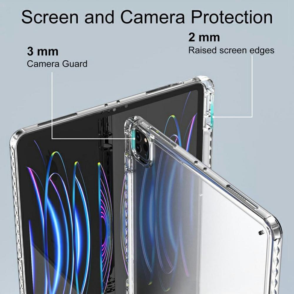 Tablet Case For iPad Air 13 (2025)/(2024)/Pro 12.9 (2022)/(2021)/(2020)/(2018),Corner Protection Clear Acrylic+TPU Cover