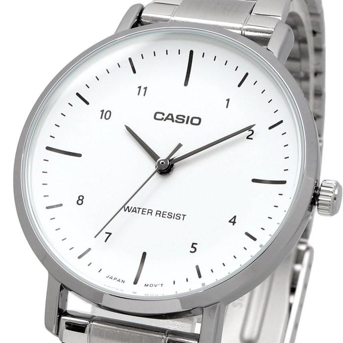 Casio LTP-VT03D-7B Women's Quartz Analog Watch, White Metal Band