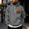 Men's Halloween Print Pullover Hoodie for Holiday Party and Cold