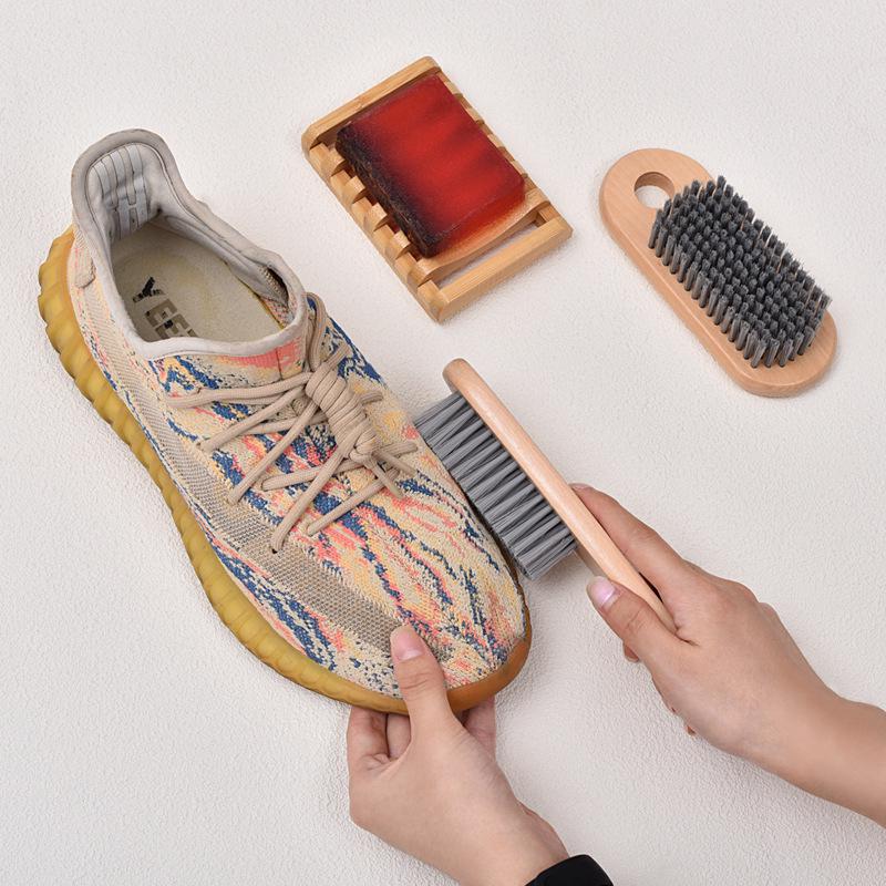 Soft Bristle Shoe Brush - Gentle, Multi-purpose Lotus Wood Brush for Cleaning Shoes and Clothes