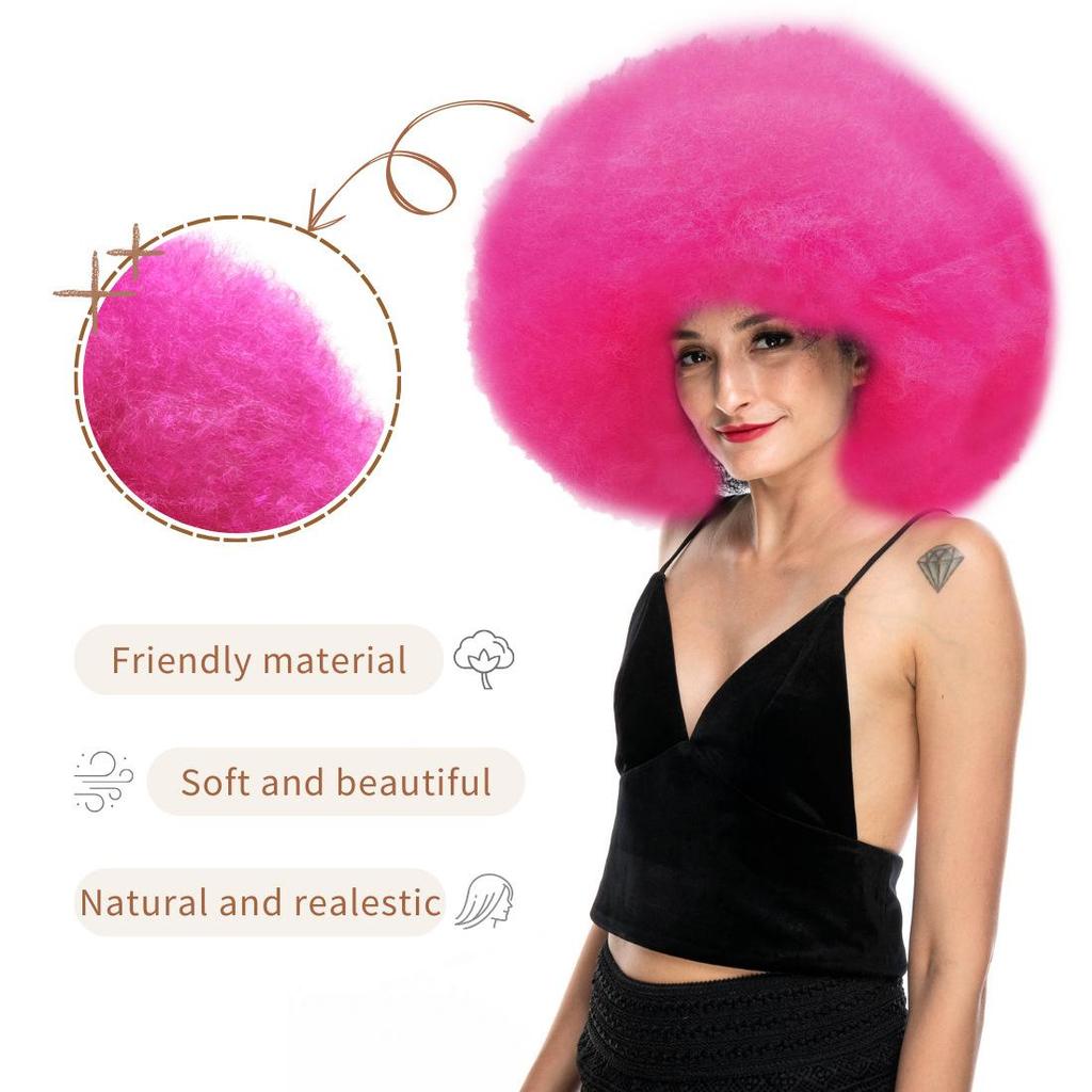 70's Afro Curly Synthetic Wigs for Women Large Bouncy and Soft Natural Looking for Daily Party Cosplay Costume Halloweeen
