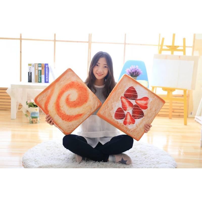 Realistic Plush Toast Slice Cushion Soft Sponge Filled Cat Pet Mat For Comfort