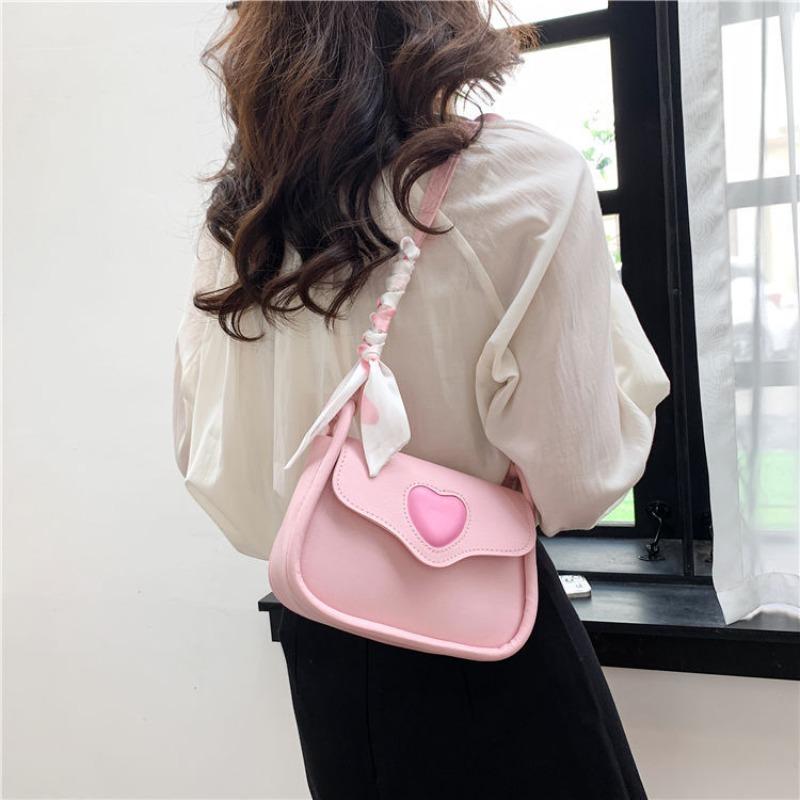 Fashion small square bag summer new simple style versatile shoulder messenger bag niche splicing love armpit bag