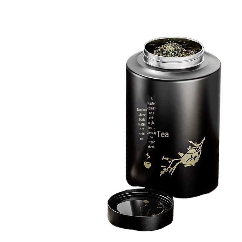 High-End Stainless Steel Tea Storage Container - Airtight Seal Iron Box, One Jin Capacity