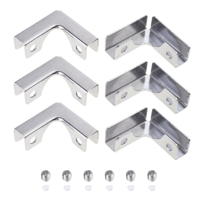 6pcs/set Secure Glass Shelf Support Clip L Shape Connectors Versatile Glass Joining Clamps for Display Case & Project