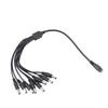 5.5x2.1mm 1 Female to 8 Male Power Cord Splitter Adapter Cable Extension for CCTV Camera