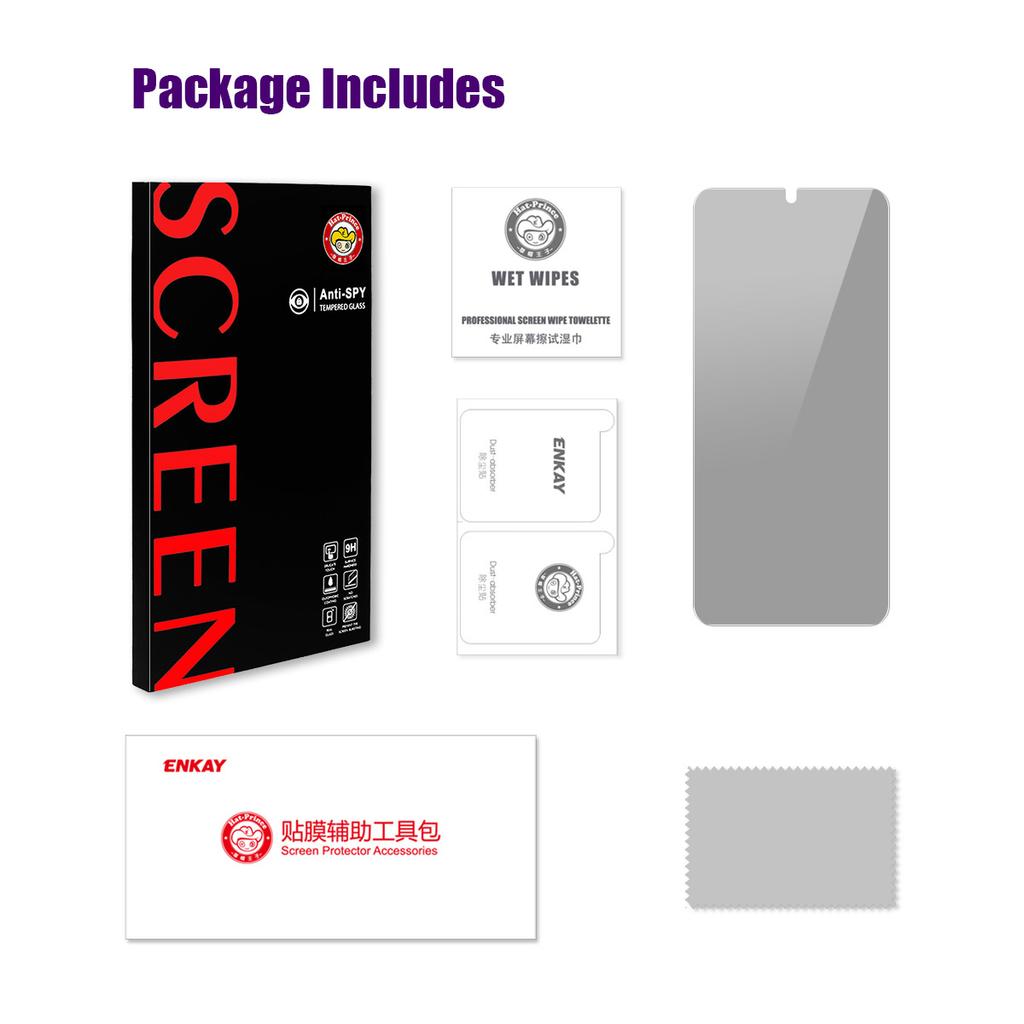 For Samsung Galaxy M06 5G/Galaxy F06 5G Anti-Spy Film ENKAY Hat-Prince Anti-Glare Screen Protector Tempered Glass