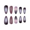 Night Sky Glitter Water Drop False Nails - 24-Piece Set, Detachable & Wearable