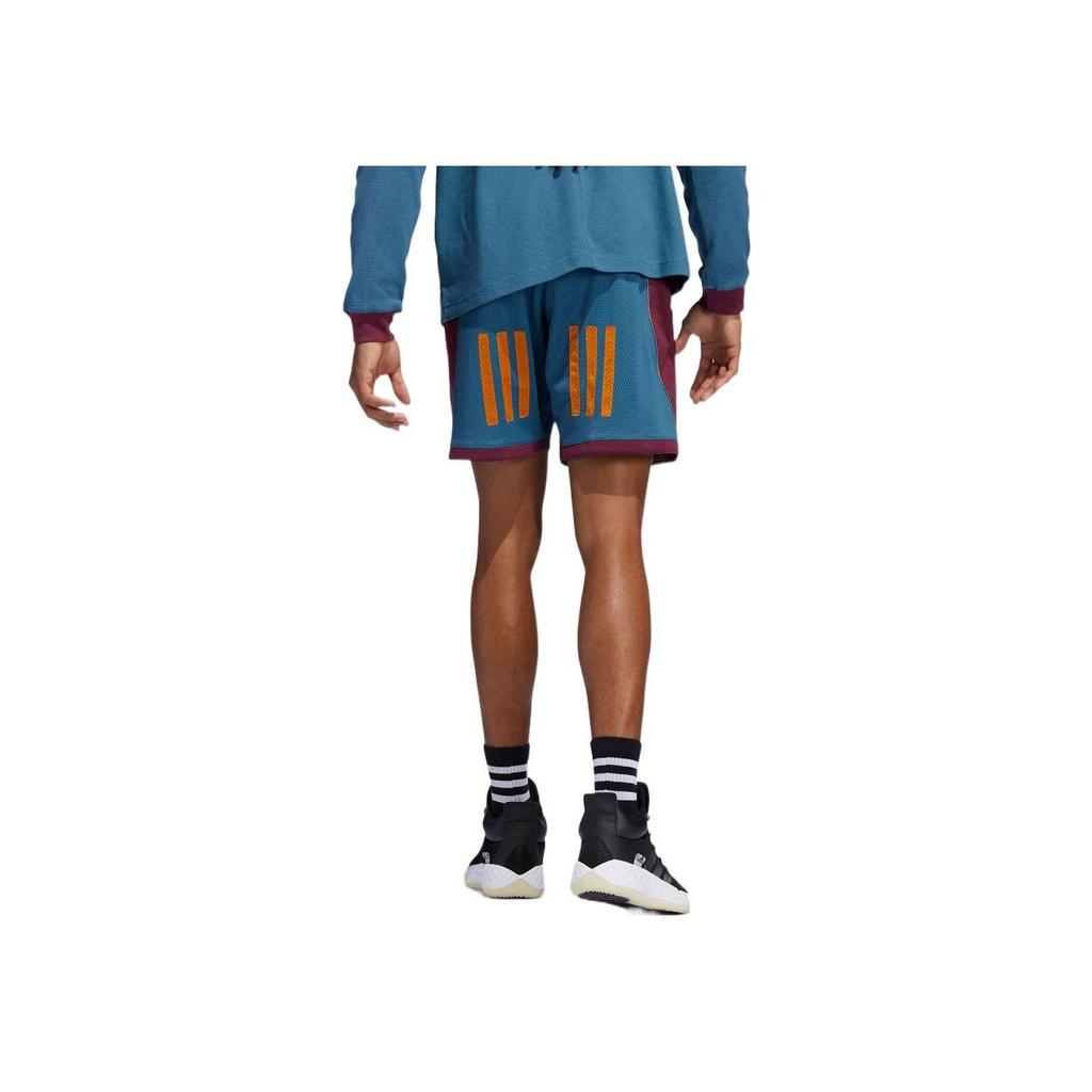 Adidas Color Block Basketball Straight Leg Shorts Men Shorts Blue H45513