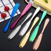 Stainless Steel Butter Scraper Cheese Knife Jam Spreader with Serrated Blade Ergonomic Handle for Cutting Hard Butter Spreading Cream Baking And