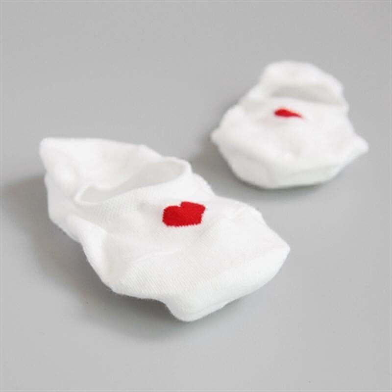 Heart Fake Socks (3P) pink