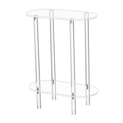 Acrylic Small Table Easy Assembly 2 Tiers Simple Space Saving NightStand Bedside for