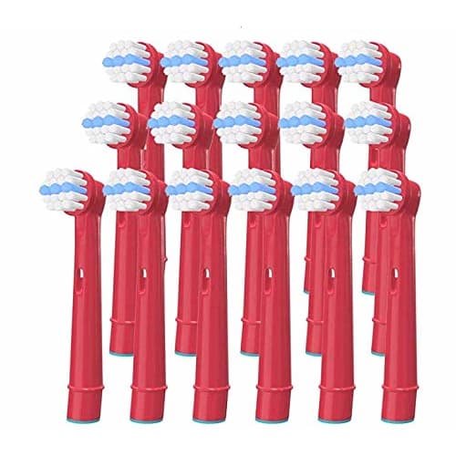 WuYan Braun Oral-B Compatible Electric Toothbrush Replacement Brush Set for Kids, Sumizumi Clean Kids, Red, 16-Piece Set
