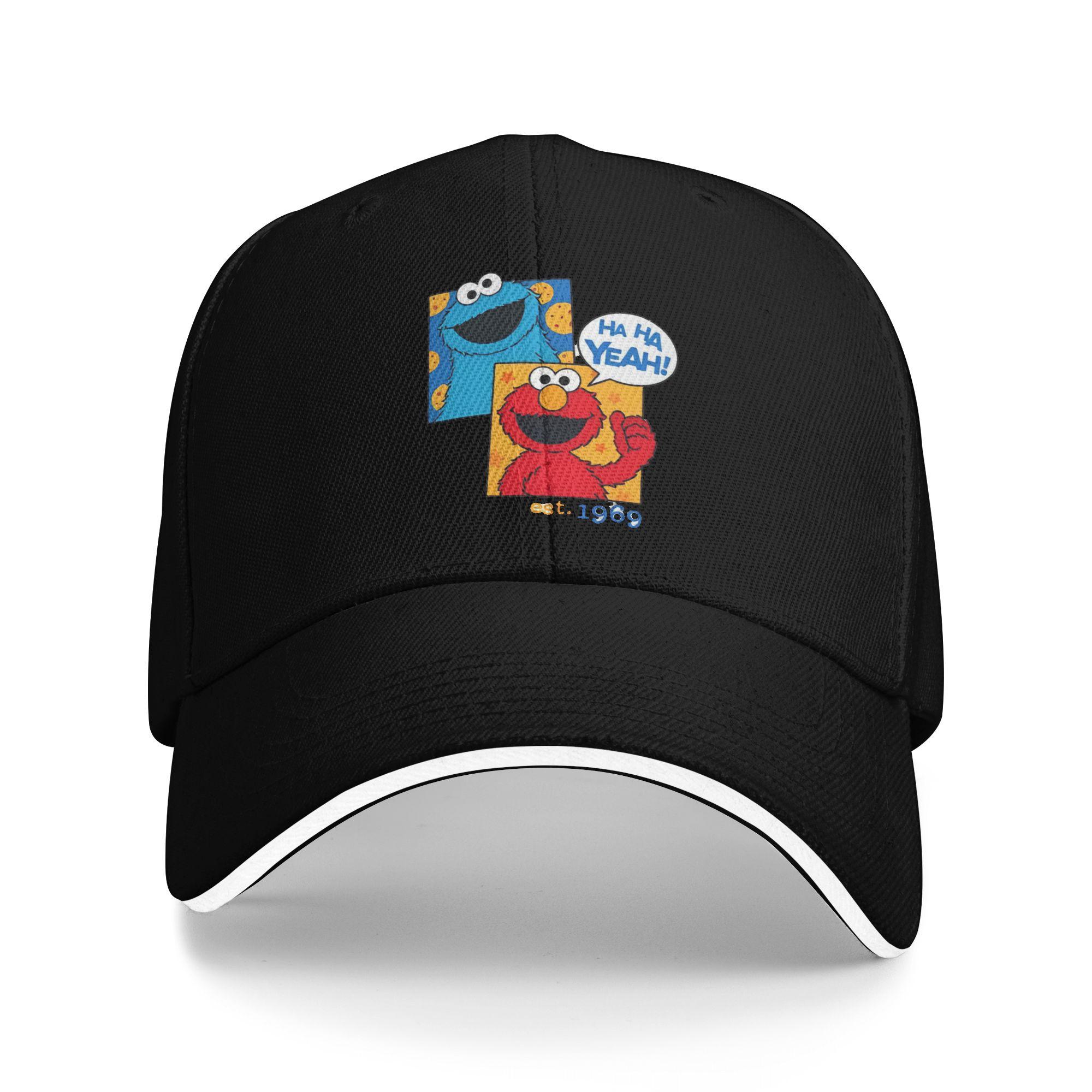 Cookie Monster Sesames Baseball Caps Fashion Cartoon Sandwich Cap Unisex Adjustable Sun Cap Outdoor One Size