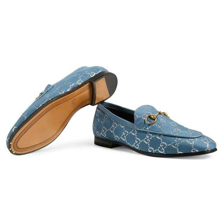 Gucci Jordaan Loafers Women's Blue 431467 2C820 4691