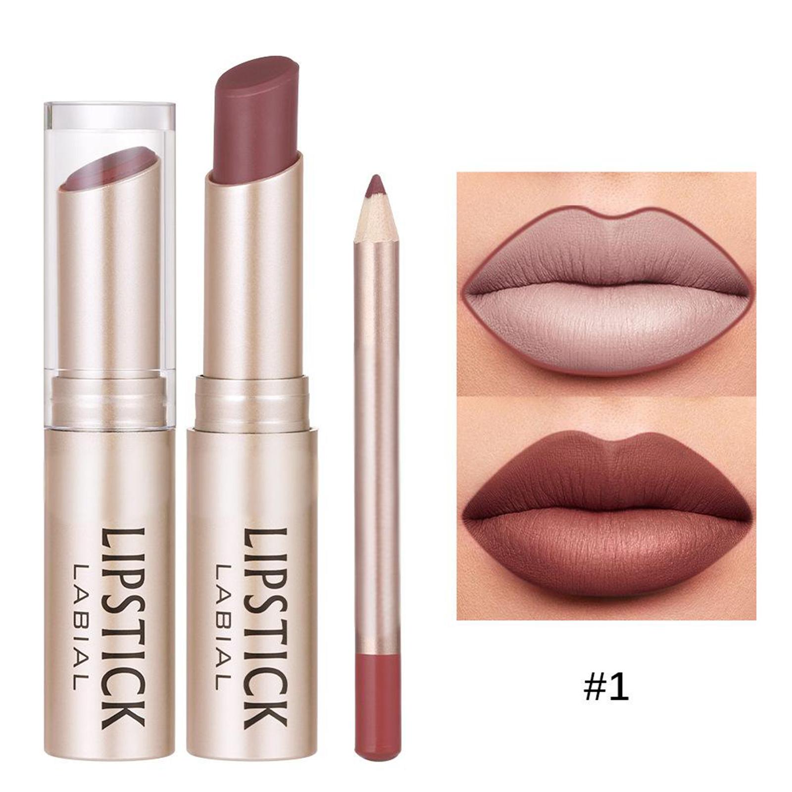 

1Pc Two in One Lip Liner Pen Long Lasting Highly Pigmented Matte Lipstick Waterproof Smudge Proof Non Stick Cup Easy Application One Size