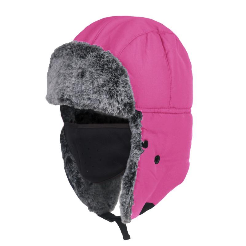 

Зимняя шапка водонепроницаемая и ветрозащитная утолщенная лыжная шапка теплая искусственный кроличий мех холодная и дышащая мужская и женская шапка-ушанка