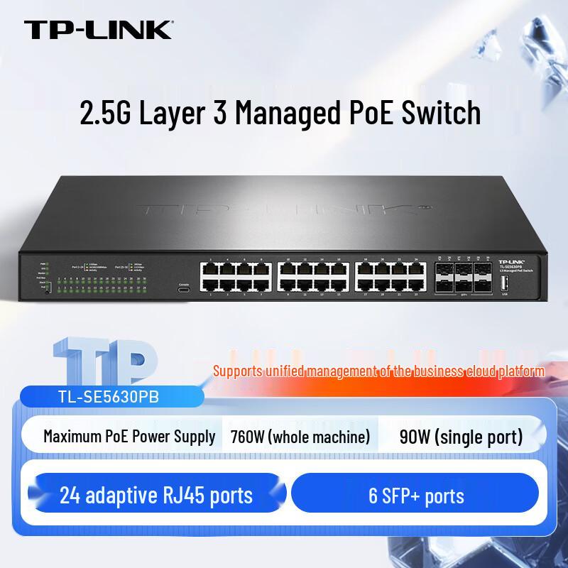 Tp-Link Cloud Managed 24-Port 2.5G PoE Switch with 10G SFP+ Uplinks