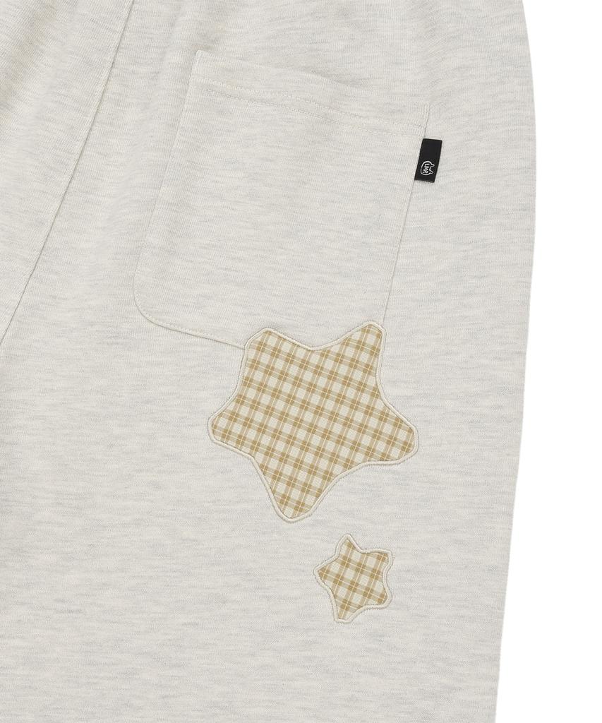 LMR Star Applique Point String Sweatpants Oatmeal