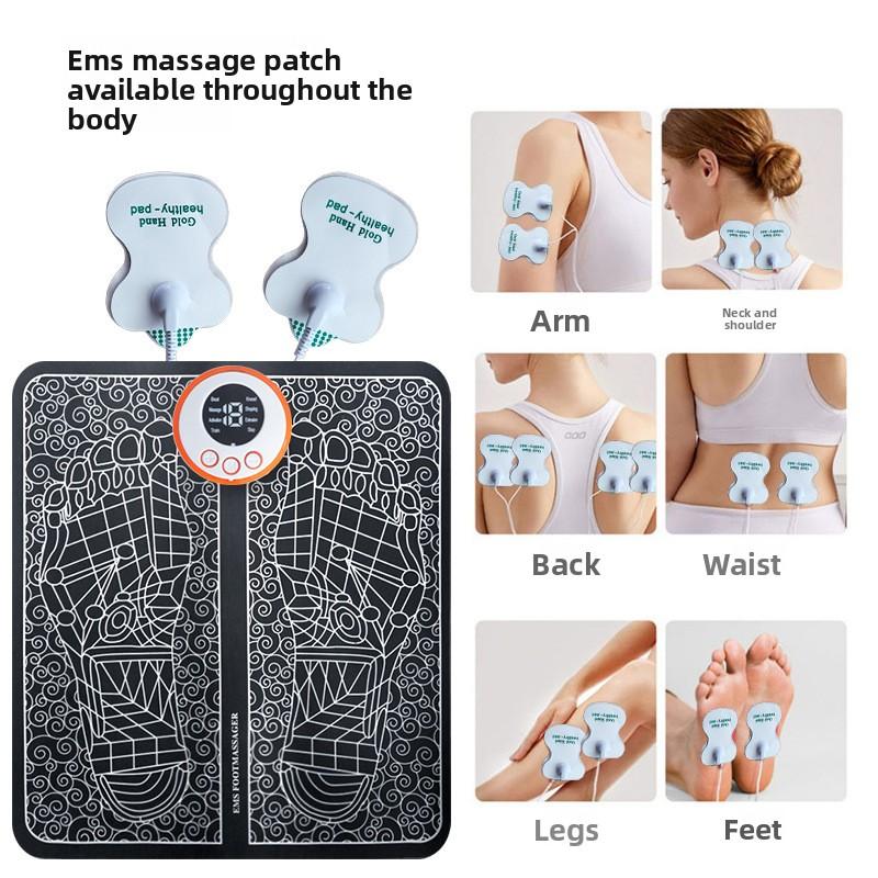 Intelligent Pulse Foot Pad EMS Foot Massager Micro Current Foot Therapy Machine, Rechargeable Portable Foot Massager