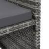 4 Piece Garden Chair and Footstool Set Grey Poly Rattan