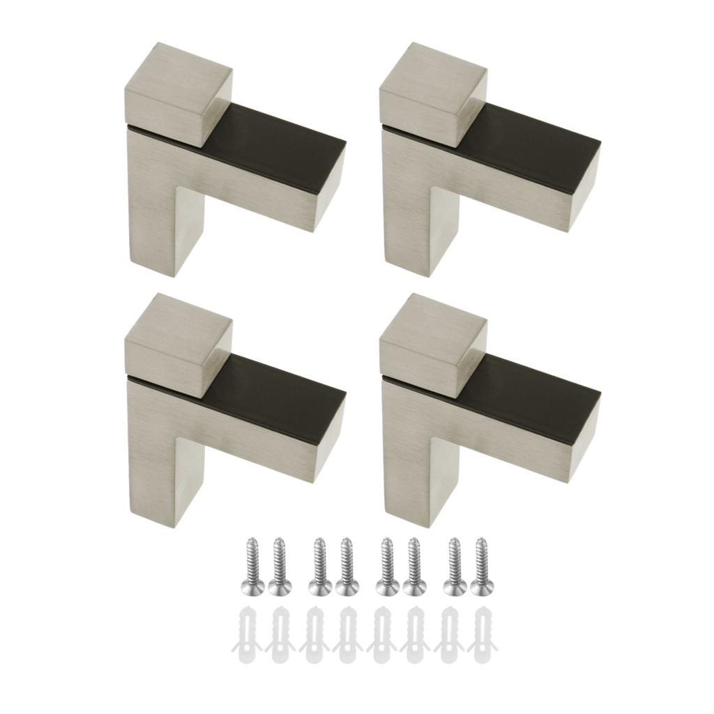 4pcs Adjustable Glass Shelf Brackets Zinc Alloy Wall Mount Clamps for 3-20mm Thick Wood/Glass Shelves Bathroom Shower & Cabinets
