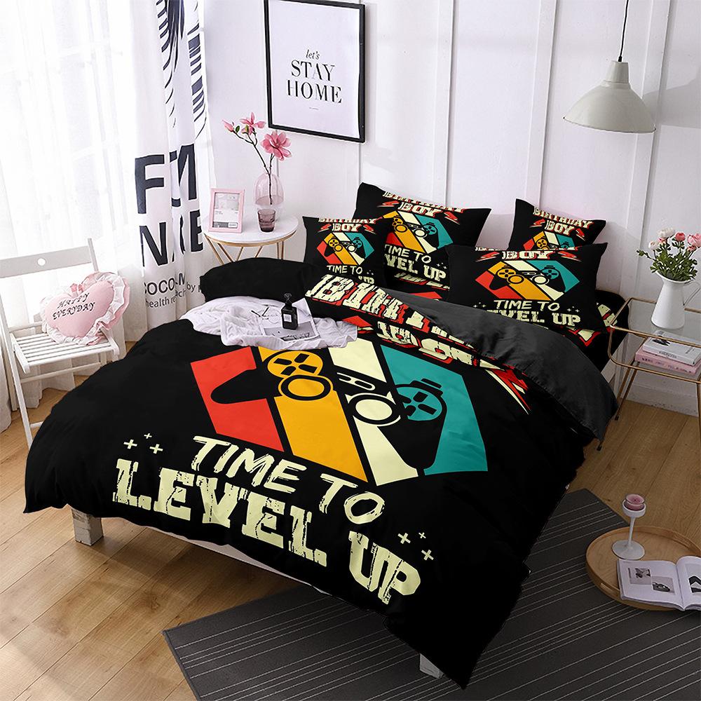 Gamepad Three-Piece Mobile Game Elements 3D Digital Printing Quilt Cover Bedding Four-Piece Set