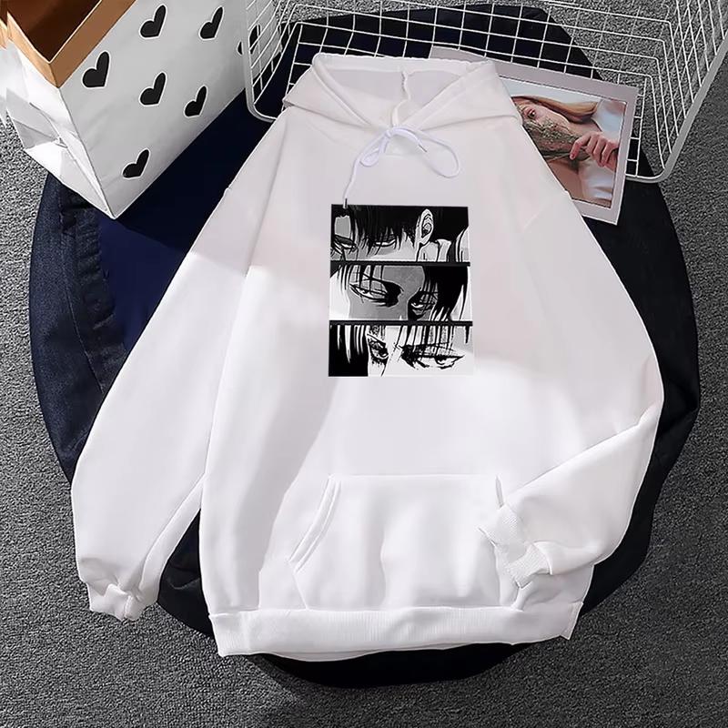 Anime Attack on Titan Levi Ackerman printed hooded men's hoodie Casual fashion Sweatshirt Harajuku streetwear